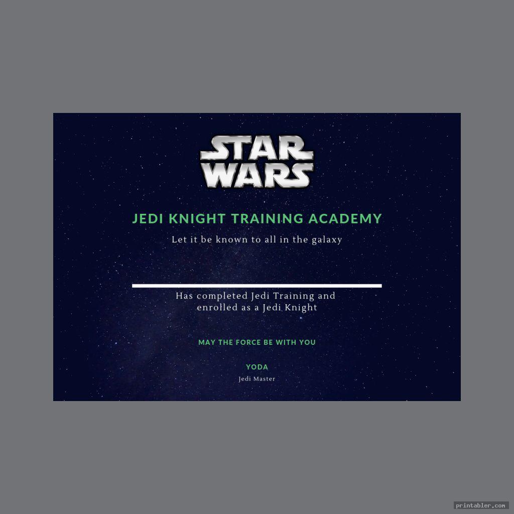 Printable Jedi Certificate Printable Word Searches