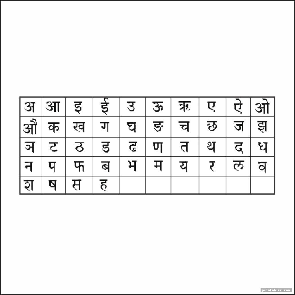 hindi alphabet chart printable gridgitcom