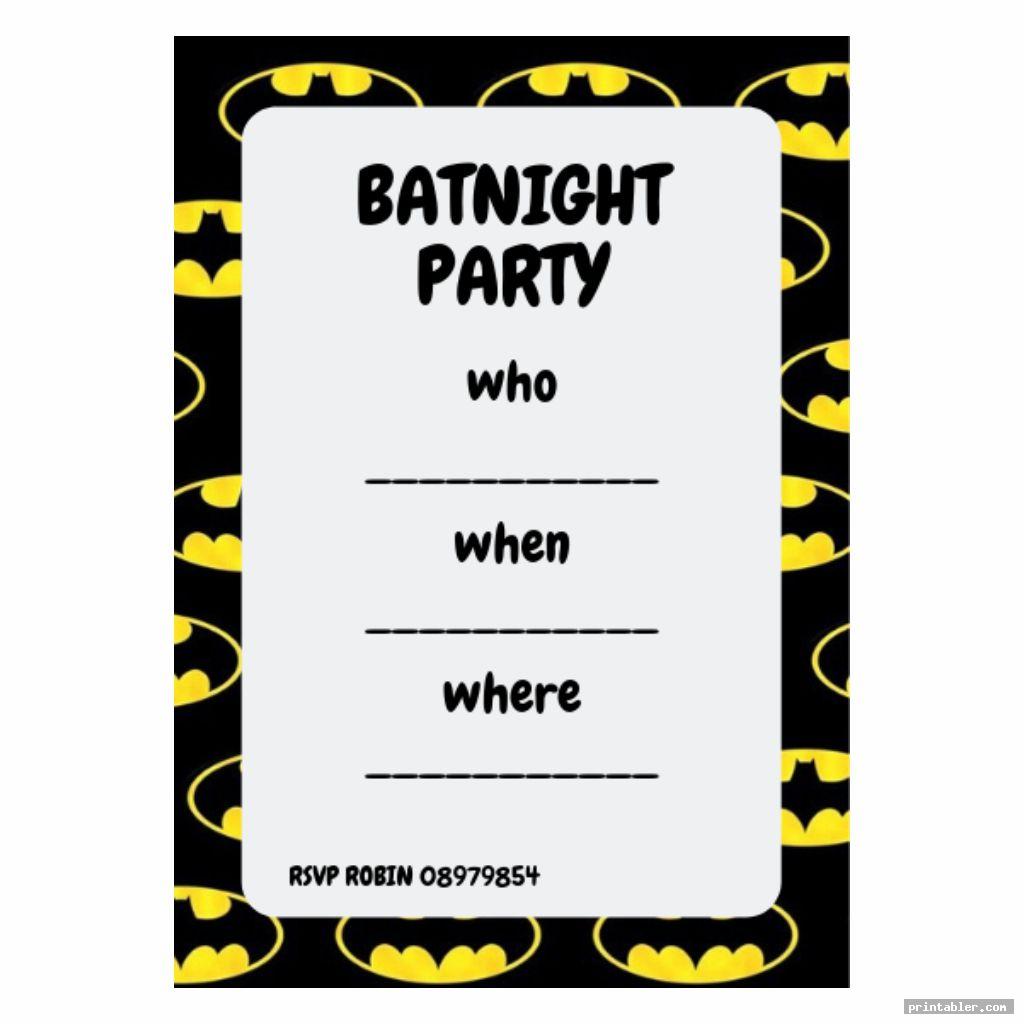 batman invitations printable image free