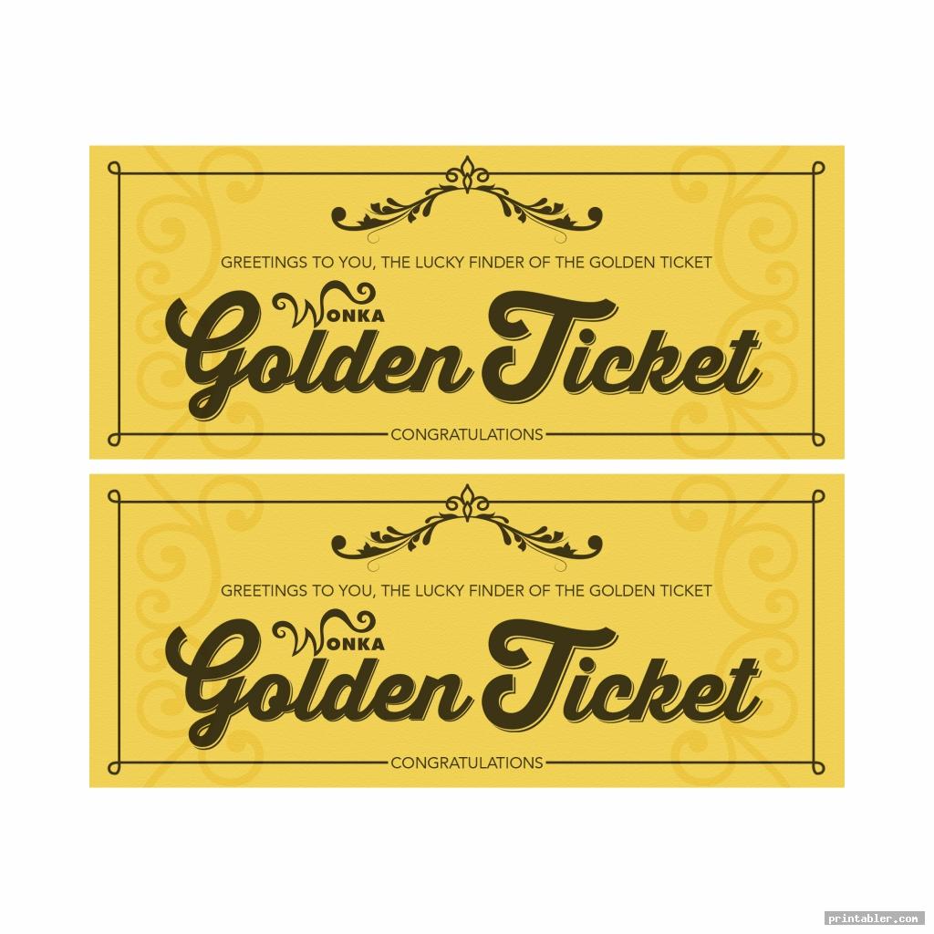 Willy Wonka Golden Ticket Printable Gridgit