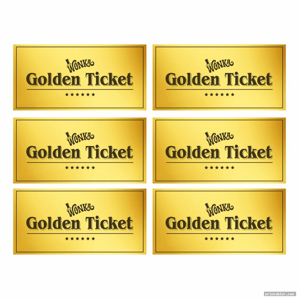 Printable Wonka Golden Ticket Template