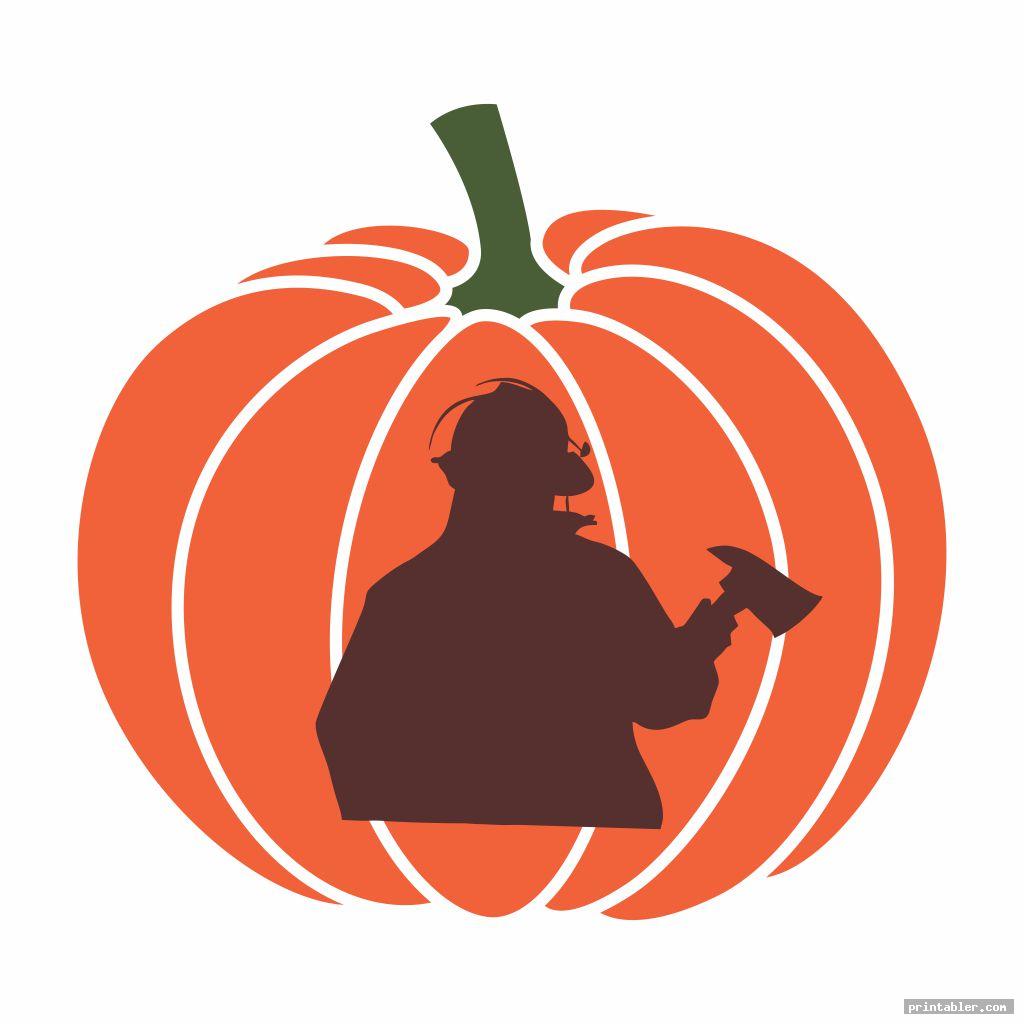 Printable Firefighter Pumpkin Stencil