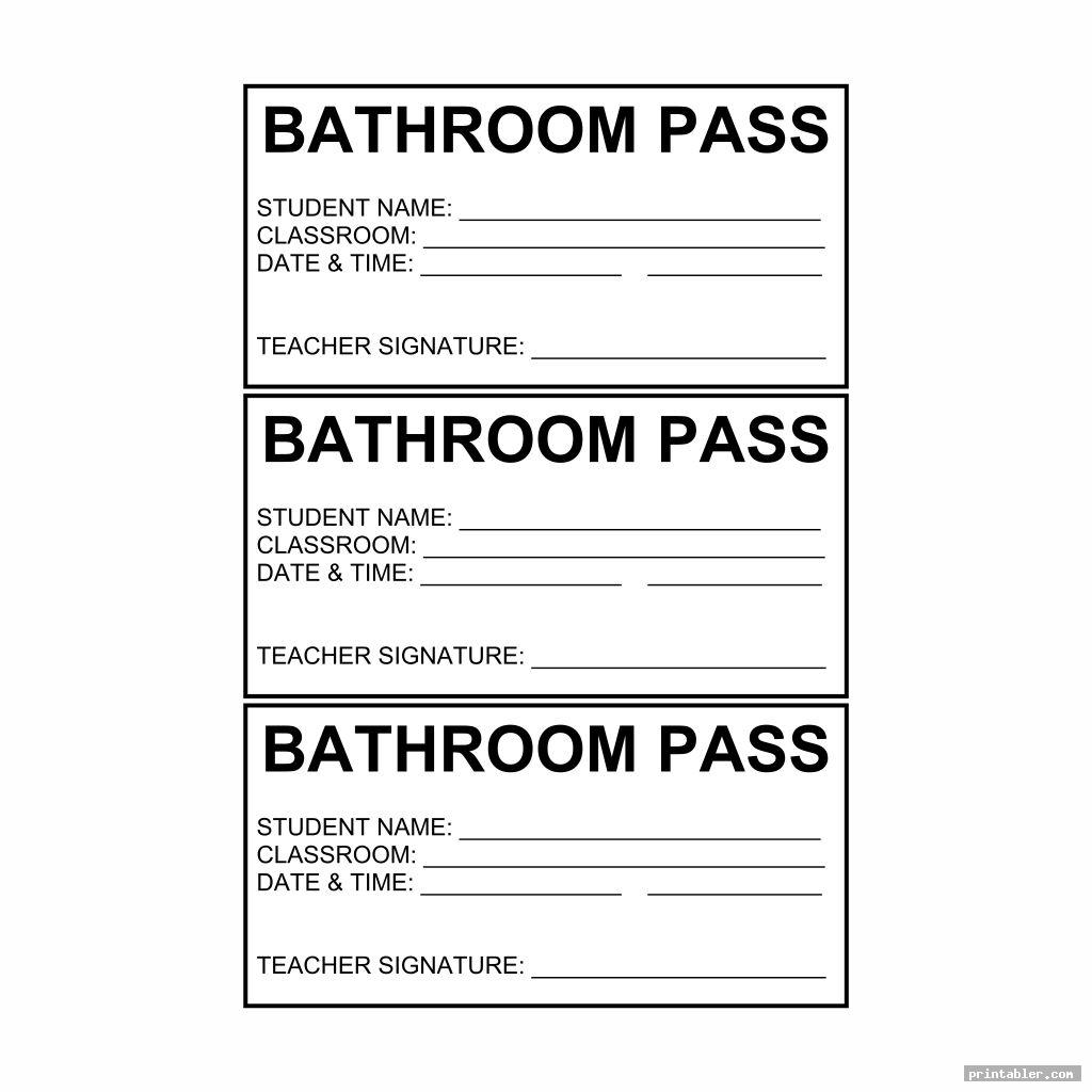 Free Bathroom Pass Printable Printable Templates