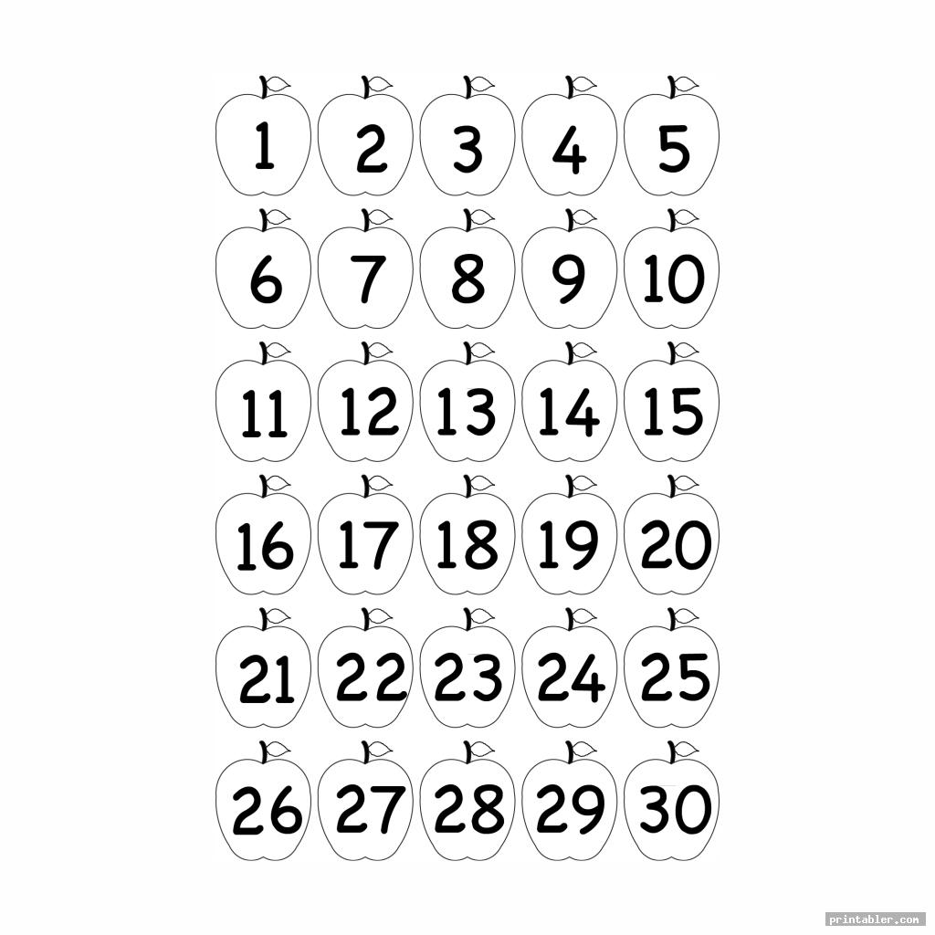 Writing Numbers From 1 To 30