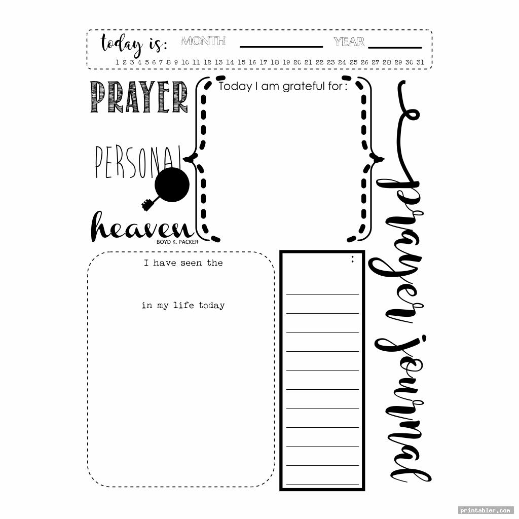 Printable Prayer Journal Template - Gridgit.com