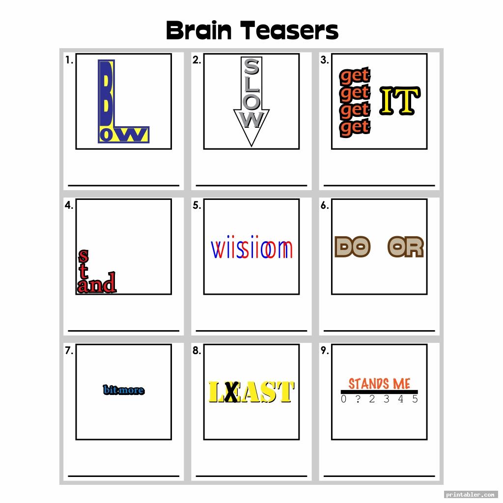 Printable Brain Teasers