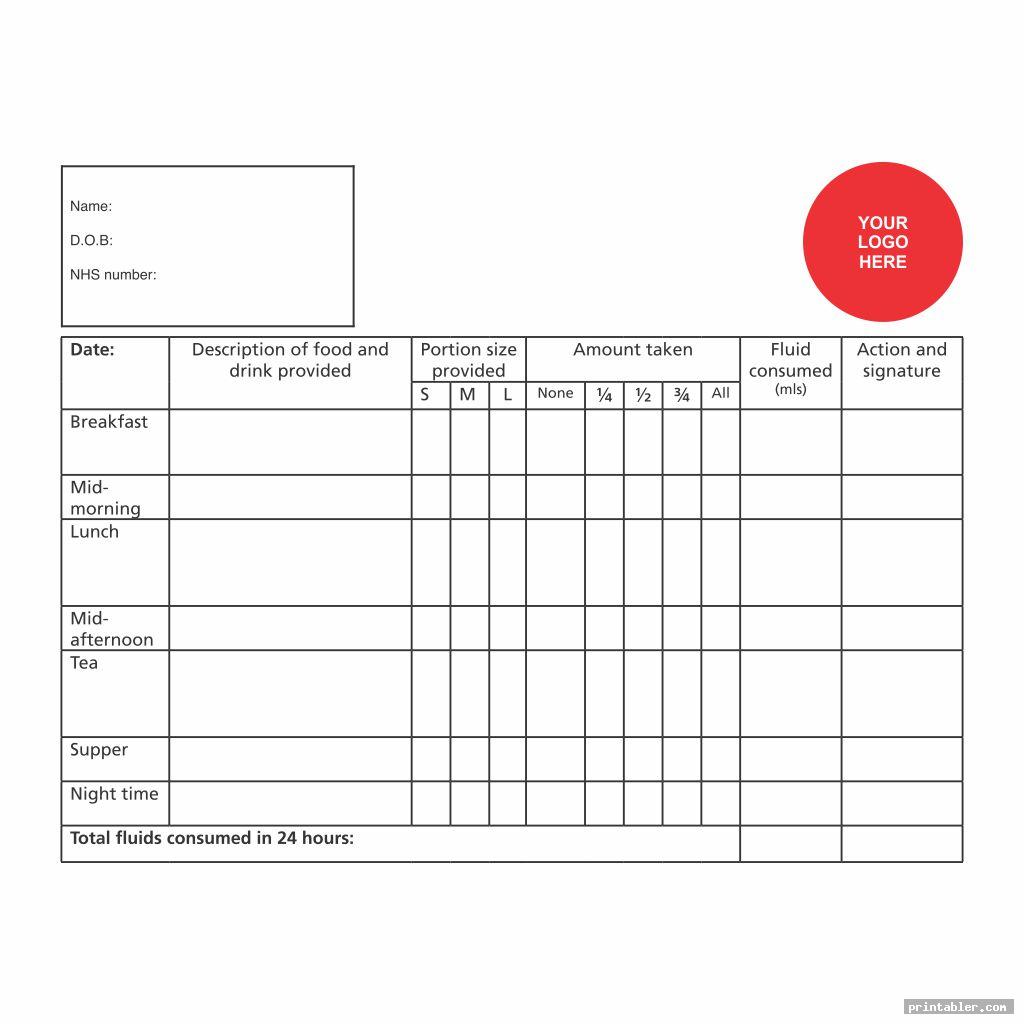 Printable Fluid Intake Charts Gridgit