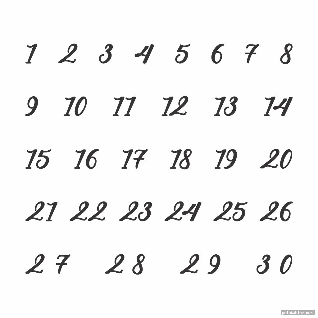 cool printable number chart 1 30