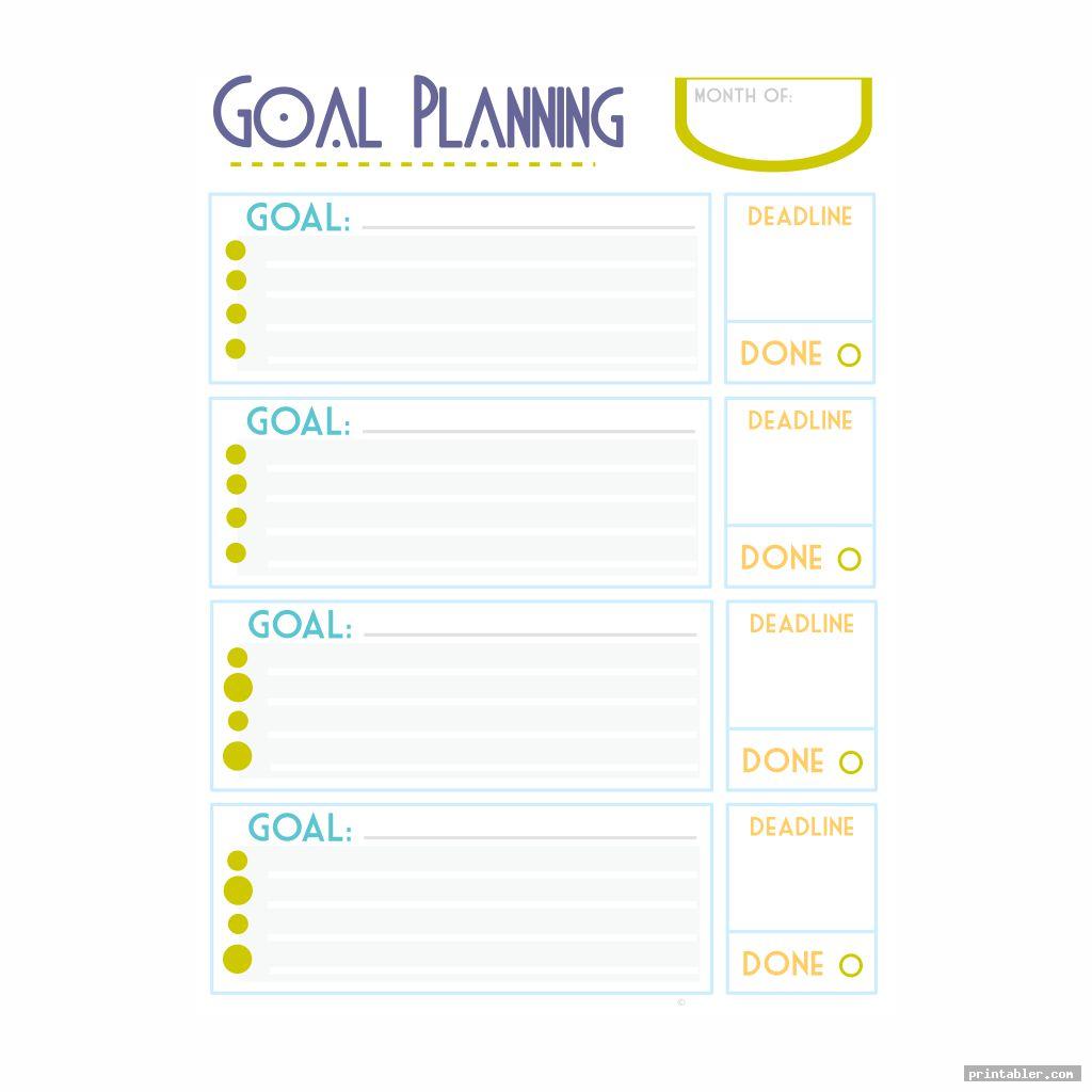 Cute Printable Goal Template