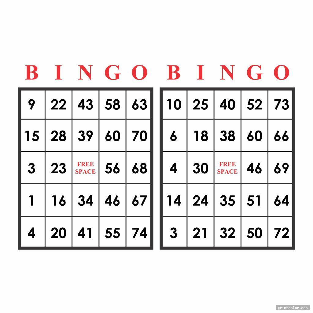Printable Bingo Numbers 1-75 - Gridgit.com