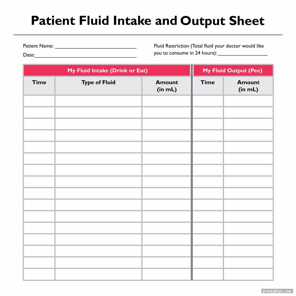 Printable Fluid Intake Charts Gridgit