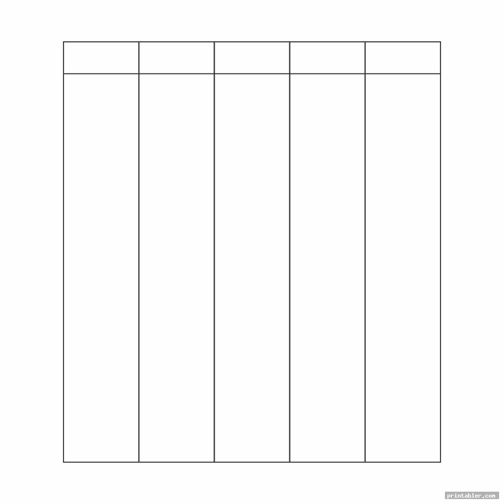 Printable Column Template 5 Columns Gridgit