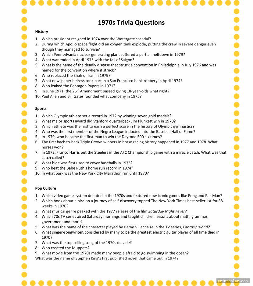Free Printable Printable Trivia For Seniors Printable Templates