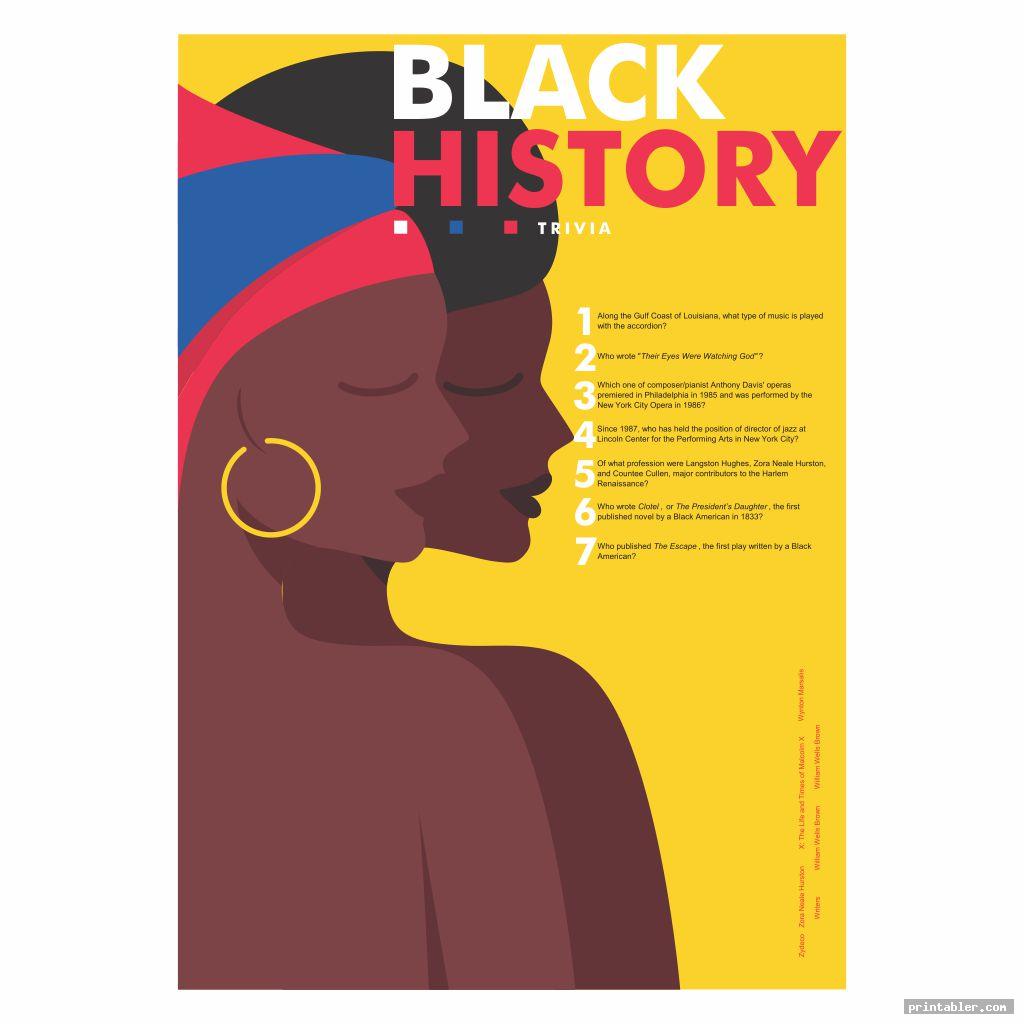 Black History Trivia Questions And Answers Printable Gridgit