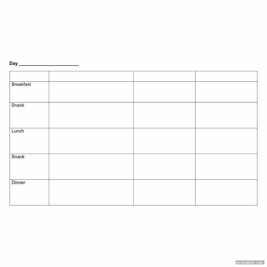 blank printable diet journal template