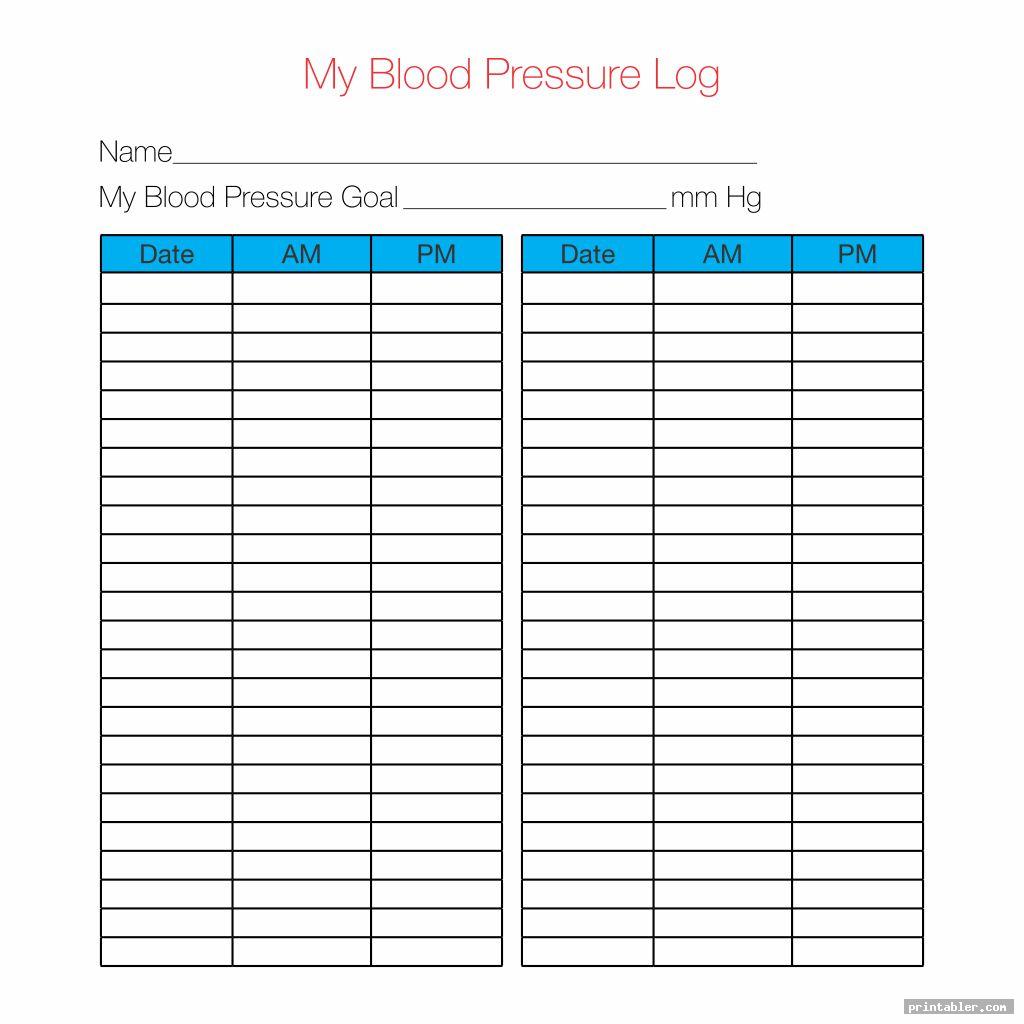 blood pressure record keeping chart printable