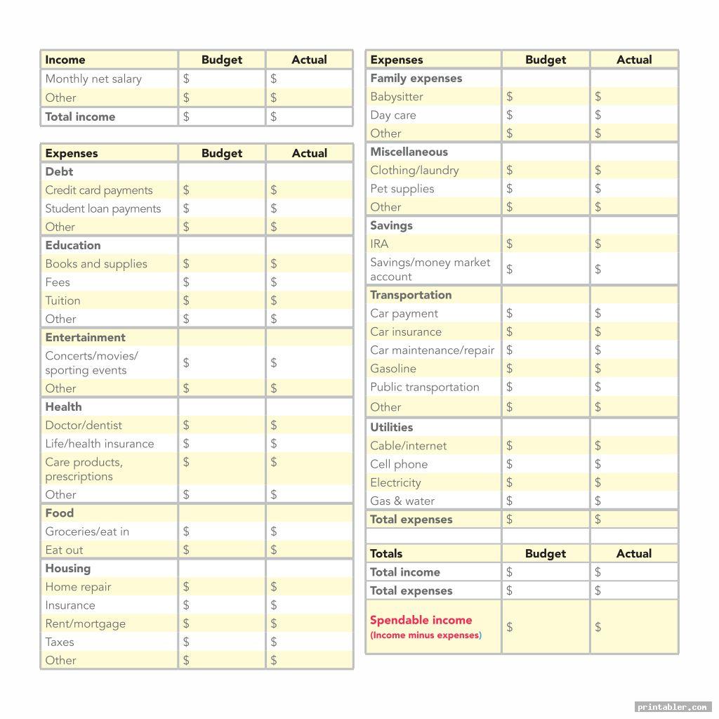 corporate printable dave ramsey budget worksheets