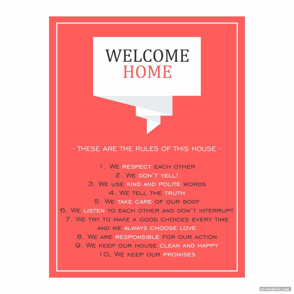 cute printable household rules