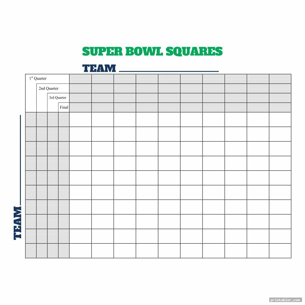 Super Bowl Football Squares Printable Gridgit