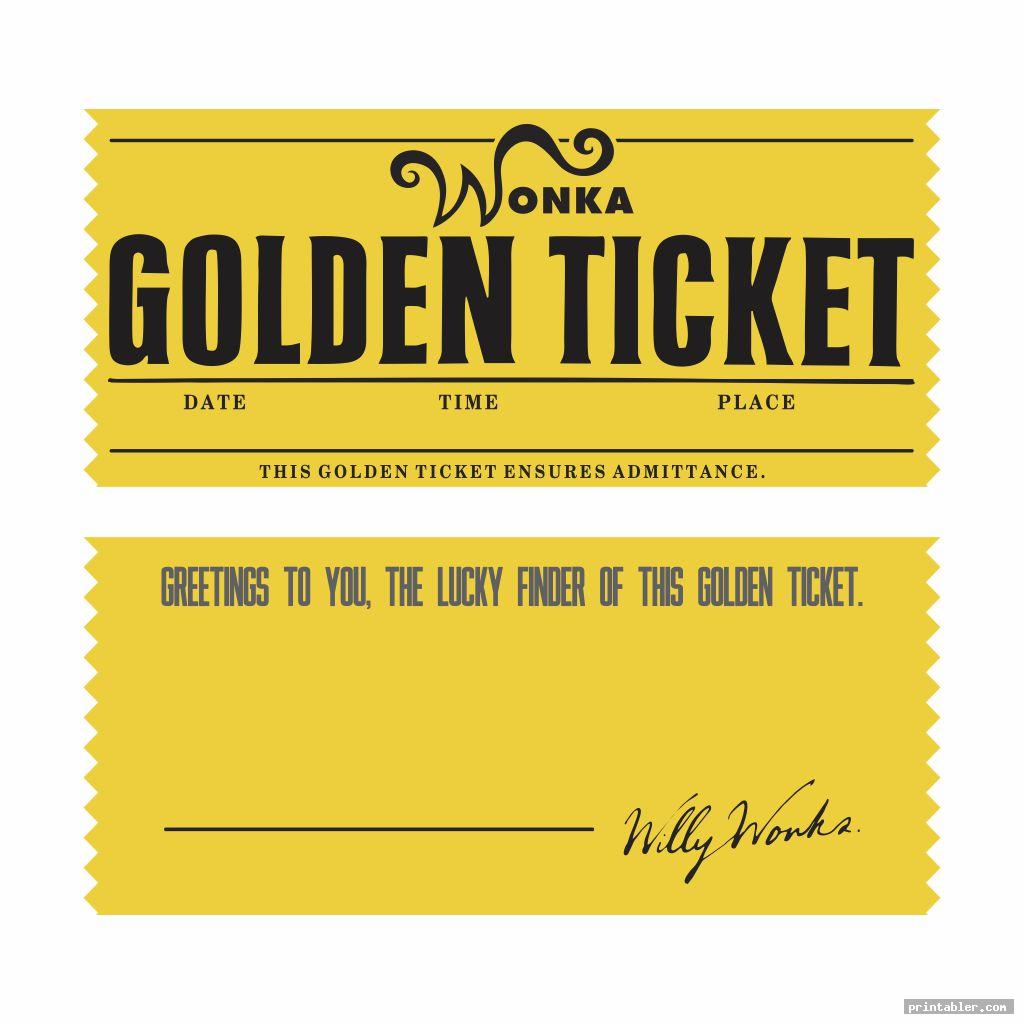 Downloadable Printable Wonka Golden Ticket Template Printable Templates