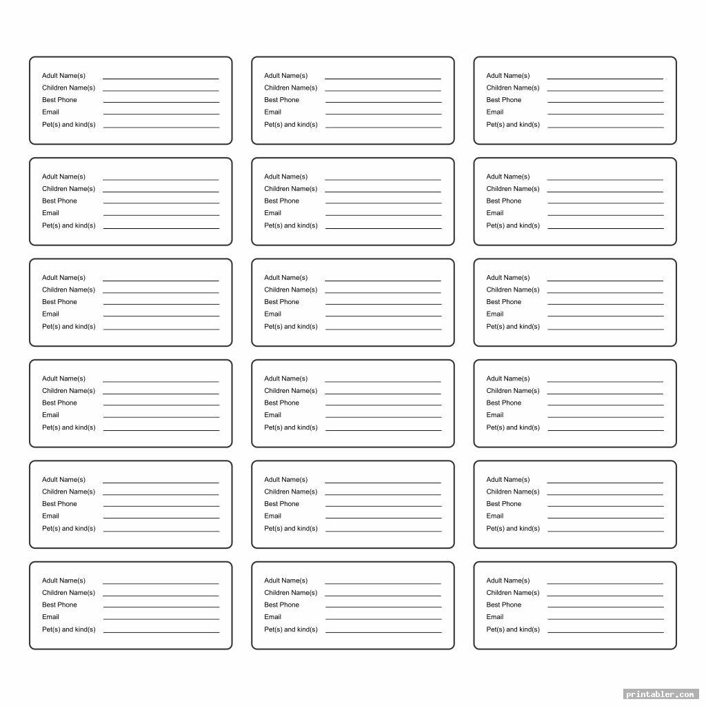 Printable Contact List Template - Gridgit.com