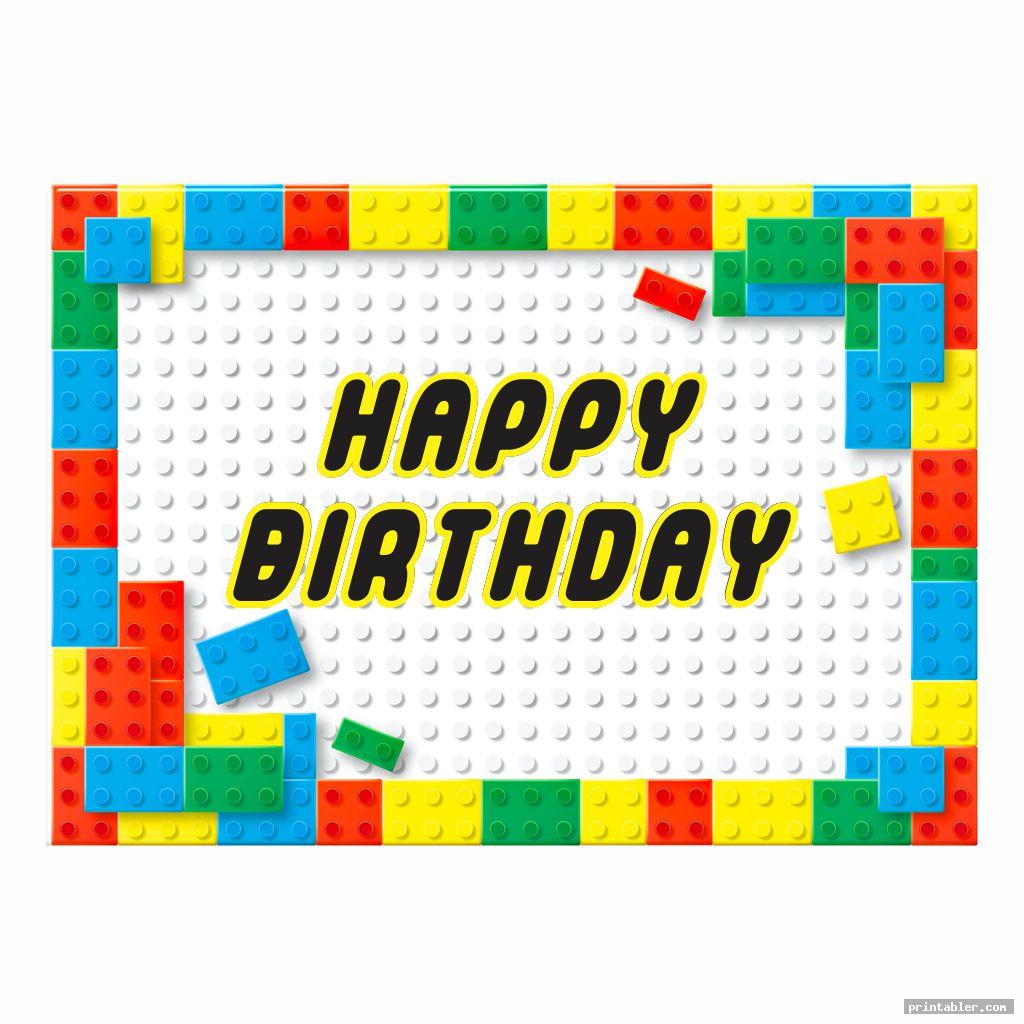 Printable Lego Birthday Card