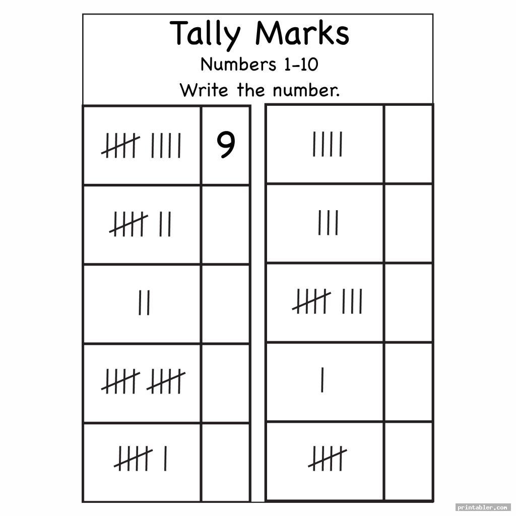 Printable Tally Template