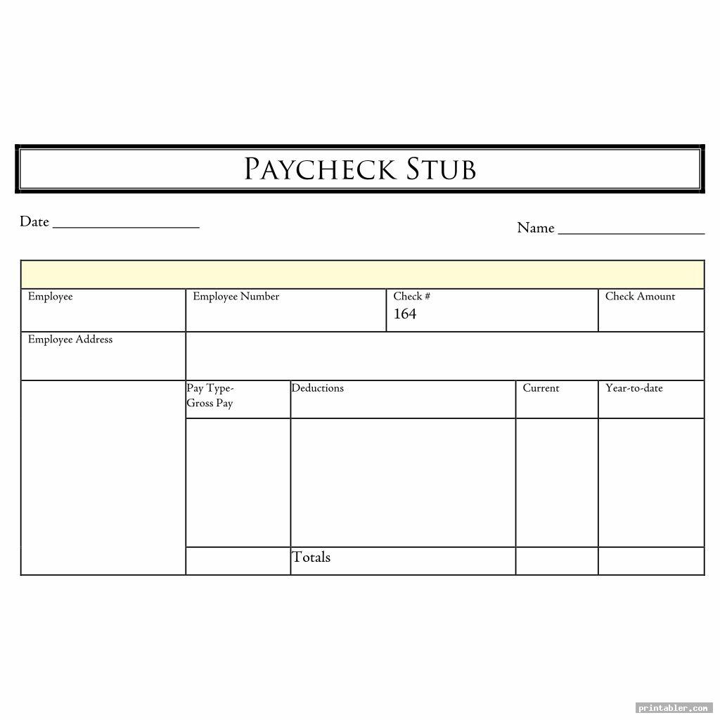 Free Blank Check Stub Template Printables