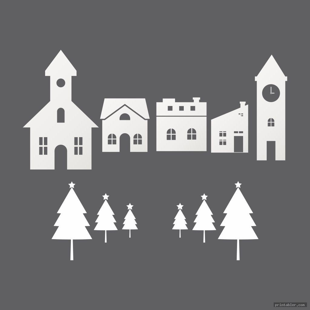 Printable Christmas Village Houses Gridgit