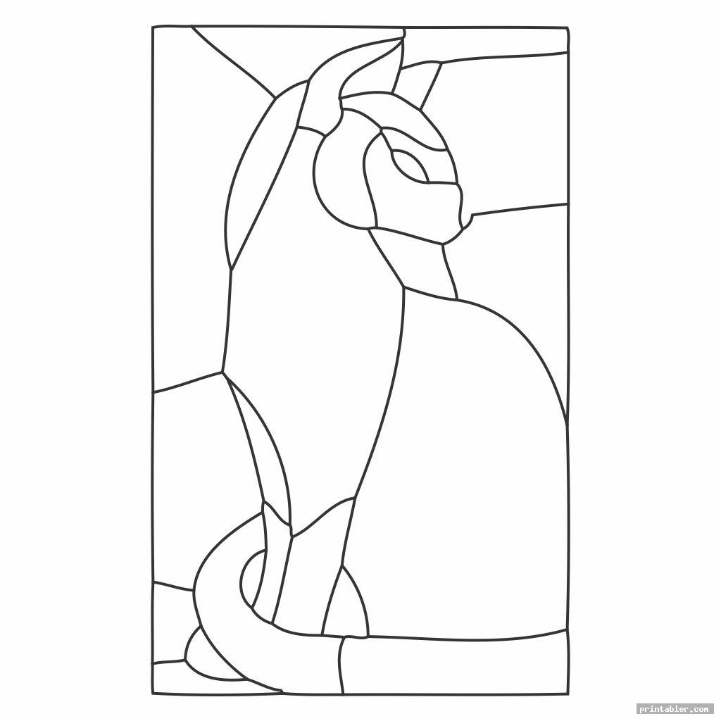 Printable Stained Glass Cat Patterns Gridgit