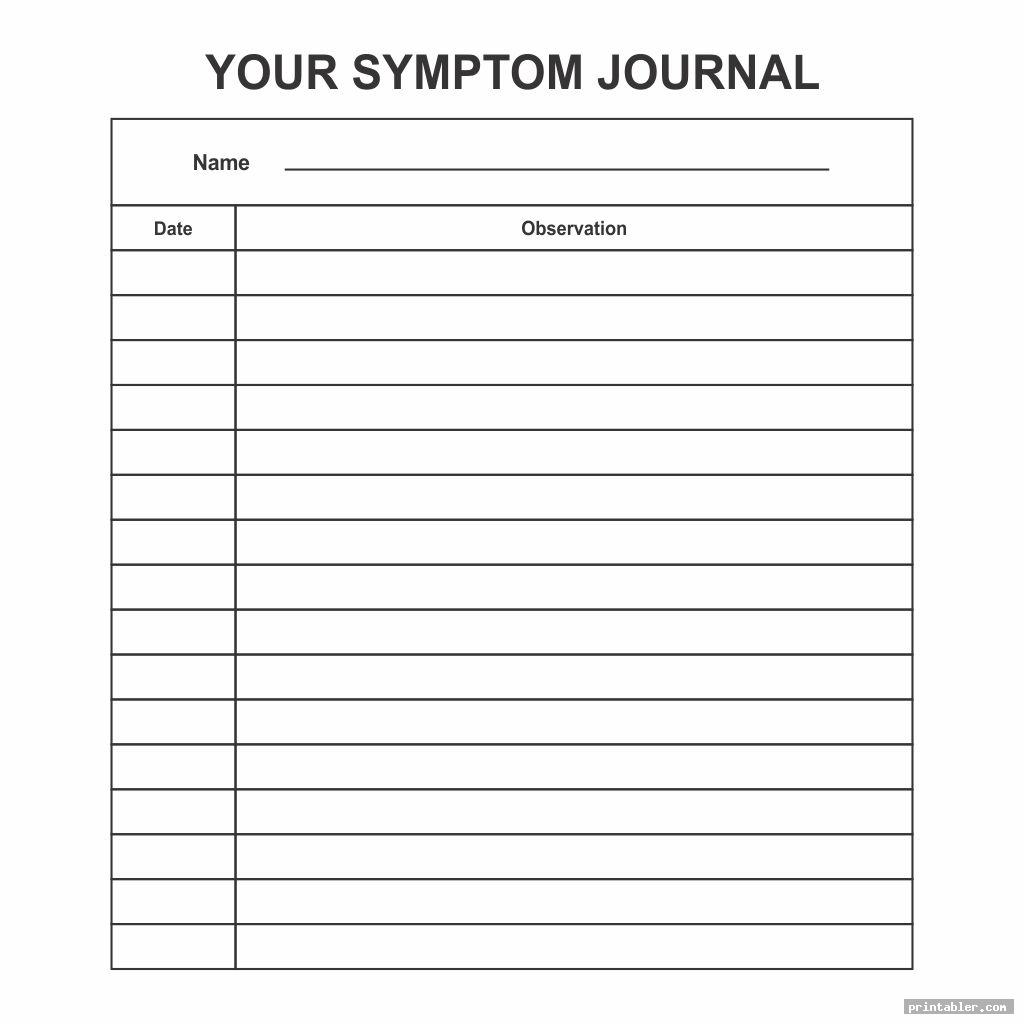 Printable Symptom Journal Gridgit