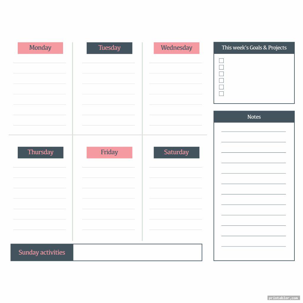 Download Printable Weekly Planner With Priorities Pdf Download Printable Weekly Planner 