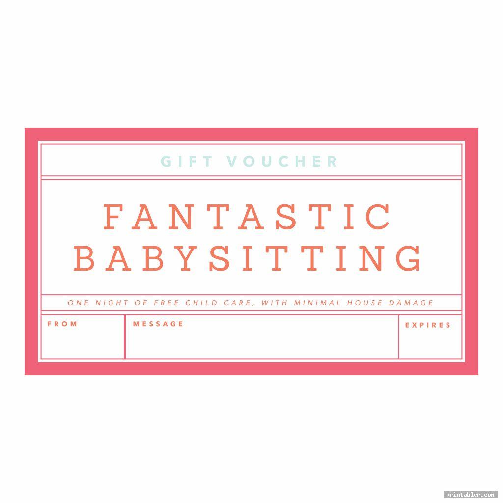 Babysitting Gift Certificate Template