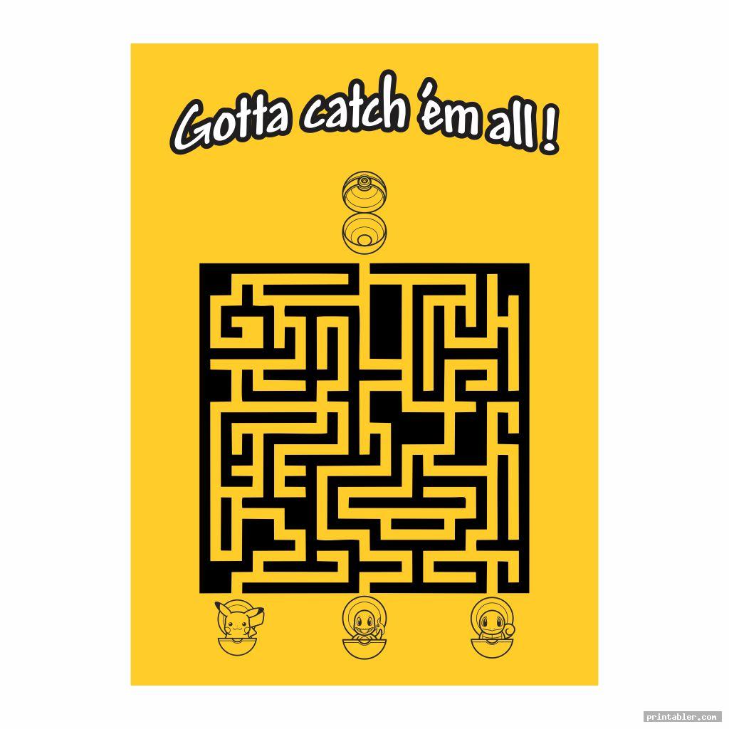 Pokemon Maze Printable - Catch'em All