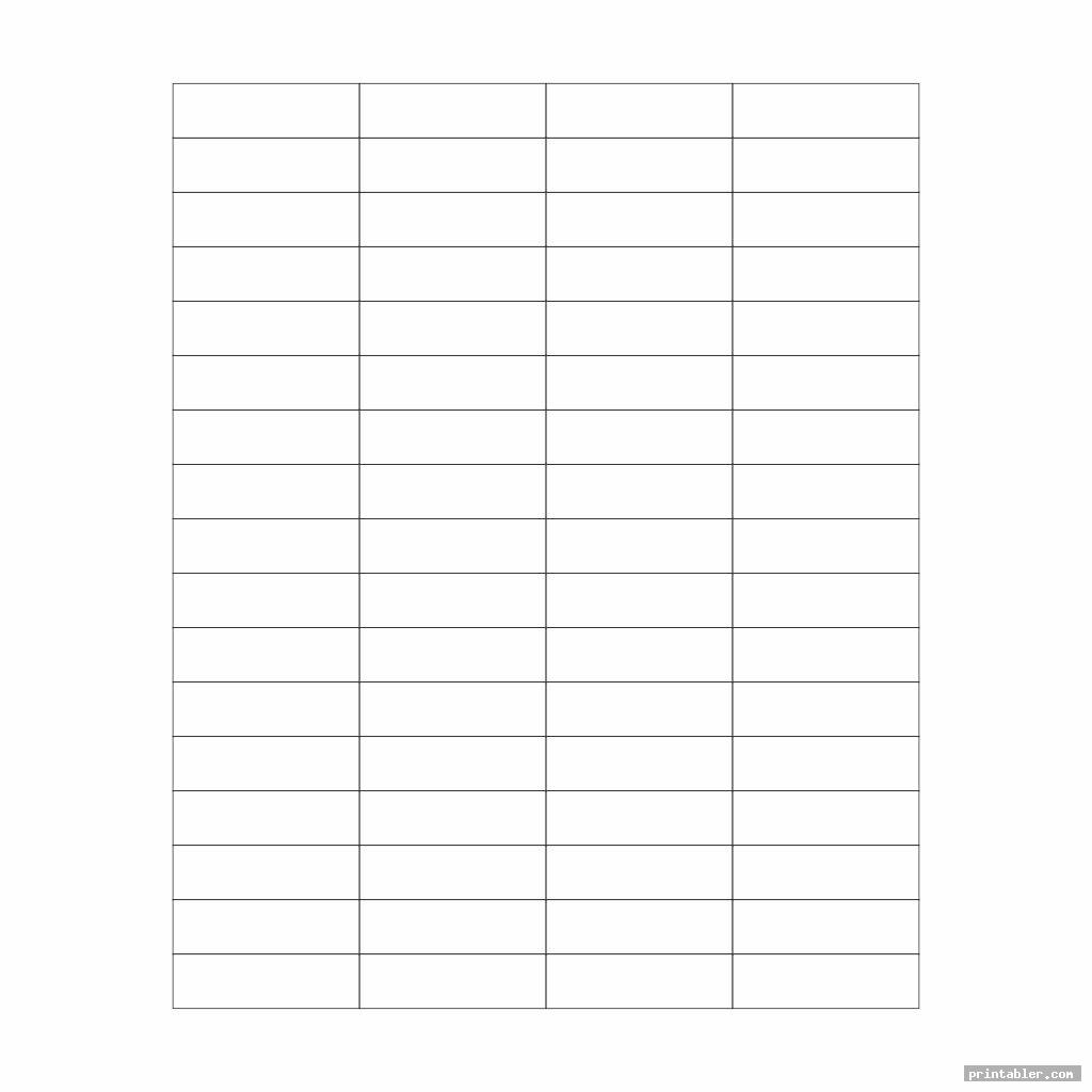 Printable 4 Column Chart Template