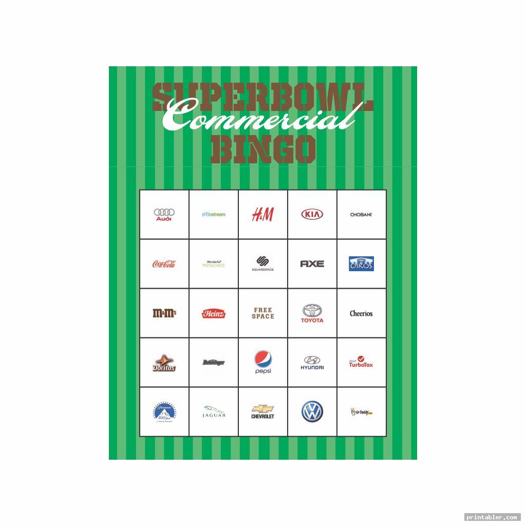 simple printable 2015 super bowl commercial bingo