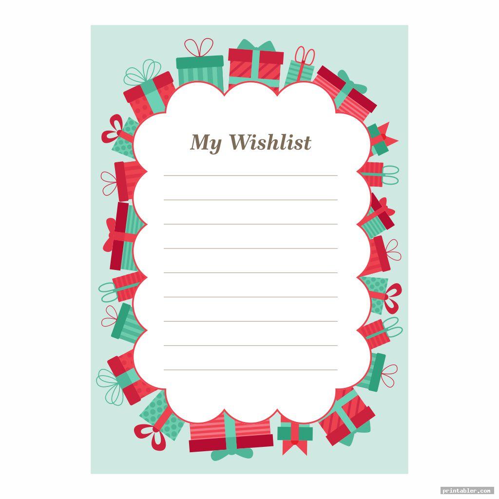 Birthday Wish List Template Printable Gridgit