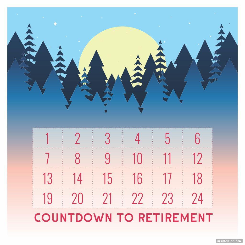 Retirement Countdown Calendar Printable Gridgit